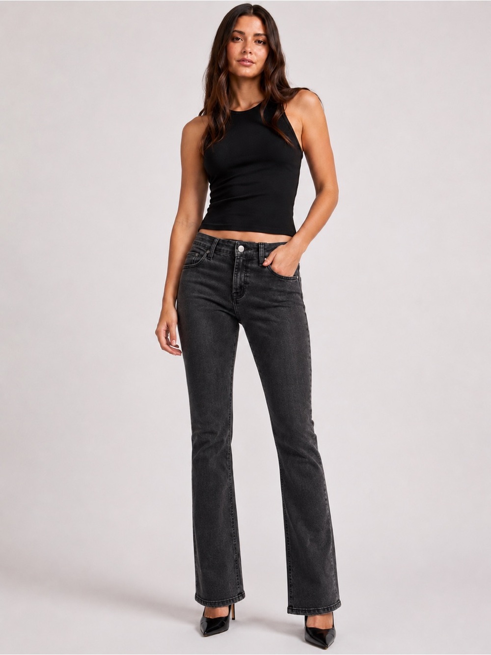 Versace Jeans Couture Gray Wash Baby Bootcut Jeans Size 28 Y2K